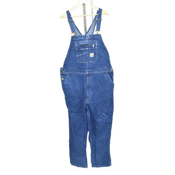 Carhartt Men's Blue Straight Jeans Overalls Big & Tall Size 44x30 0R4672-M - Picture 3 of 8